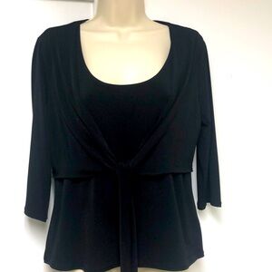 George brand stretchy black tank with built in shrug, large, some wear